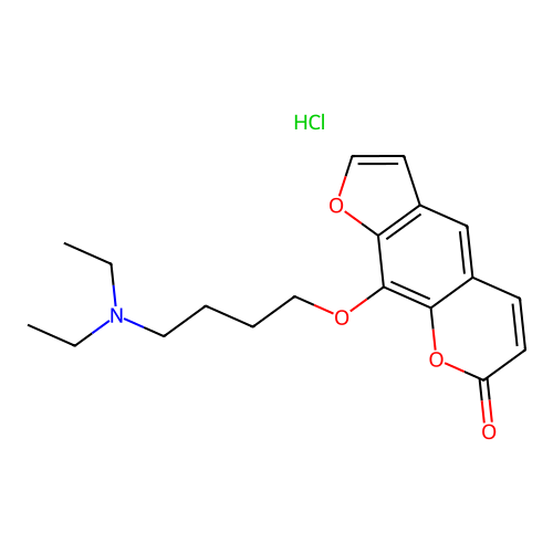 9-(4-(Diethylamino)butoxy)-7H-furo(3,2-g)(1)benzopyran-7-one hydrochloride structure