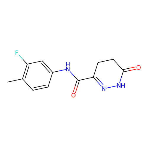 N-(3-fluoro-4-methylphenyl)-6-oxo-1,4,5,6-tetrahydro-3-pyridazinecarboxamide structure