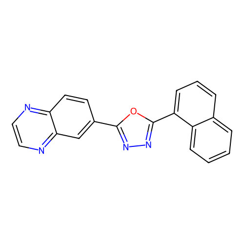 2-Naphthalen-1-yl-5-quinoxalin-6-yl-1,3,4-oxadiazole structure
