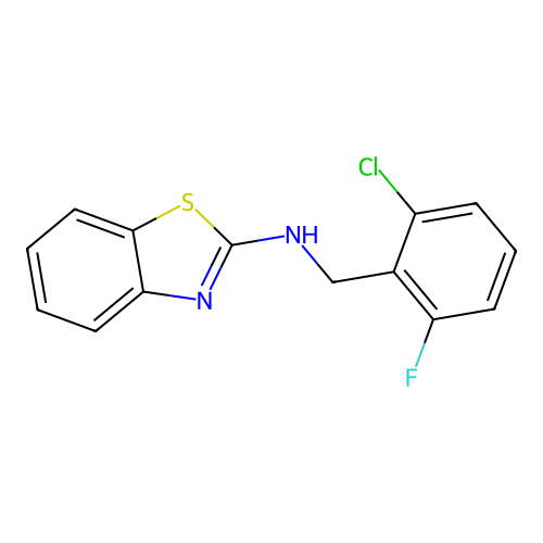 N-(1,3-benzothiazol-2-yl)-N-(2-chloro-6-fluorobenzyl)amine structure