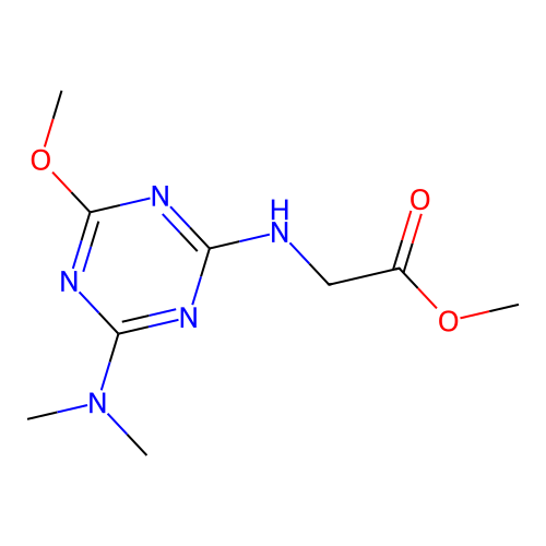 methyl N-[4-(dimethylamino)-6-methoxy-1,3,5-triazin-2-yl]glycinate structure