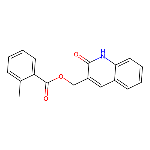 (2-oxo-1H-quinolin-3-yl)methyl 2-methylbenzoate structure