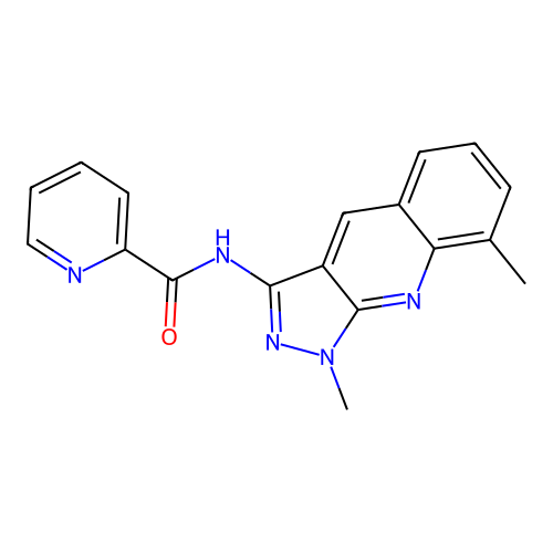N-(1,8-dimethylpyrazolo[3,4-b]quinolin-3-yl)pyridine-2-carboxamide structure