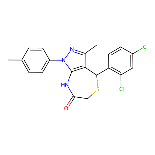 4-(2,4-dichlorophenyl)-3-methyl-1-(4-methylphenyl)-2,4-dihydropyrazolo[3,4-e][1,4]thiazepin-7-one structure