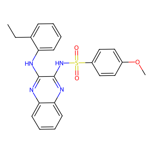 N-(3-((2-ethylphenyl)amino)quinoxalin-2-yl)-4-methoxybenzenesulfonamide structure
