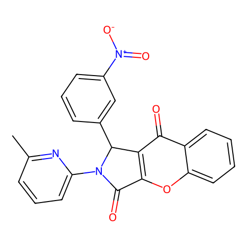 2-(6-methylpyridin-2-yl)-1-(3-nitrophenyl)-1,2-dihydrochromeno[2,3-c]pyrrole-3,9-dione structure