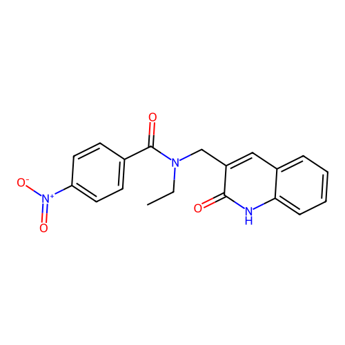 N-ethyl-4-nitro-N-[(2-oxo-1H-quinolin-3-yl)methyl]benzamide structure