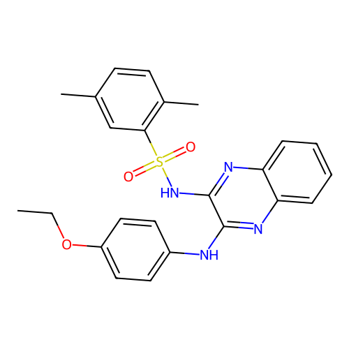N-(3-((4-ethoxyphenyl)amino)quinoxalin-2-yl)-2,5-dimethylbenzenesulfonamide structure