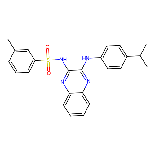 3-methyl-N-(3-{[4-(propan-2-yl)phenyl]amino}quinoxalin-2-yl)benzenesulfonamide structure