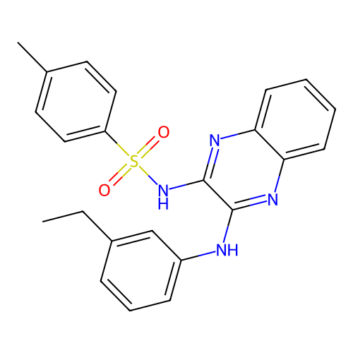 N-(3-((3-ethylphenyl)amino)quinoxalin-2-yl)-4-methylbenzenesulfonamide structure