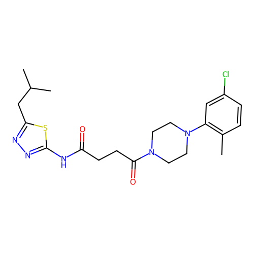 4-(4-(5-chloro-2-methylphenyl)piperazin-1-yl)-N-(5-isobutyl-1,3,4-thiadiazol-2-yl)-4-oxobutanamide structure