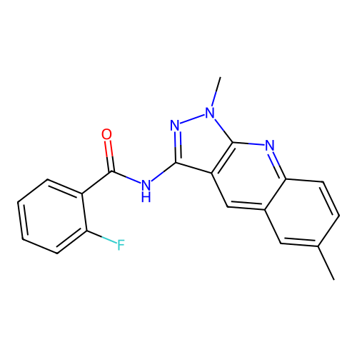 N-(1,6-dimethylpyrazolo[3,4-b]quinolin-3-yl)-2-fluorobenzamide structure