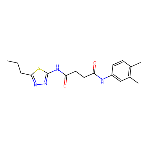 N-(3,4-dimethylphenyl)-N'-(5-propyl-1,3,4-thiadiazol-2-yl)butanediamide structure