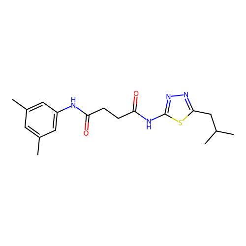 N1-(3,5-dimethylphenyl)-N4-(5-isobutyl-1,3,4-thiadiazol-2-yl)succinamide structure