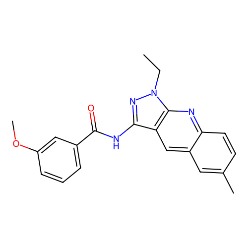 N-(1-ethyl-6-methylpyrazolo[3,4-b]quinolin-3-yl)-3-methoxybenzamide structure