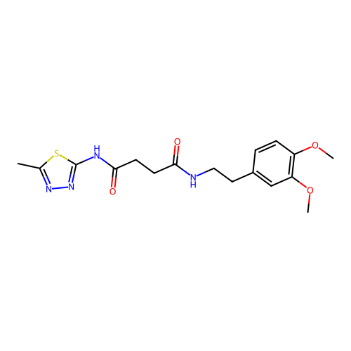 N1-(3,4-dimethoxyphenethyl)-N4-(5-methyl-1,3,4-thiadiazol-2-yl)succinamide structure