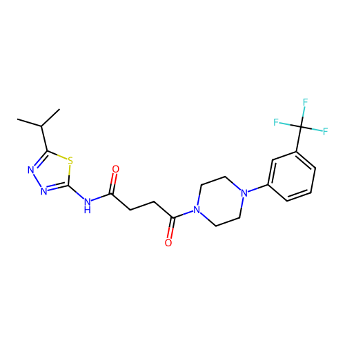 4-oxo-N-(5-propan-2-yl-1,3,4-thiadiazol-2-yl)-4-[4-[3-(trifluoromethyl)phenyl]piperazin-1-yl]butanamide structure