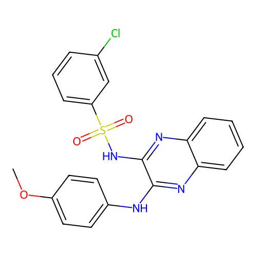 3-chloro-N-{3-[(4-methoxyphenyl)amino]quinoxalin-2-yl}benzenesulfonamide structure