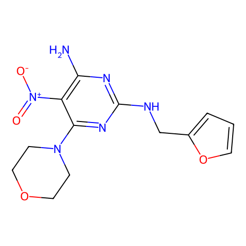 (4-Amino-6-morpholin-4-yl-5-nitropyrimidin-2-yl)(2-furylmethyl)amine structure