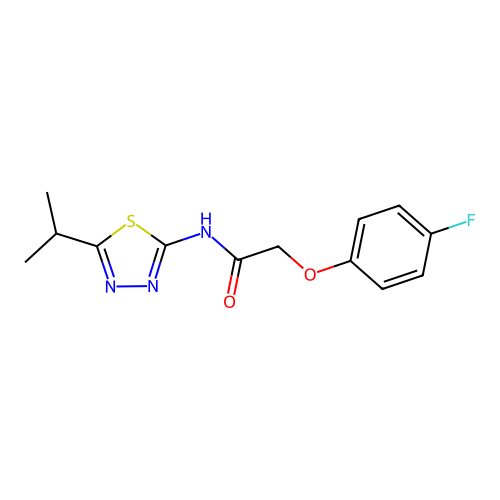 2-(4-Fluorophenoxy)-N-(5-isopropyl-1,3,4-thiadiazol-2-YL)acetamide structure