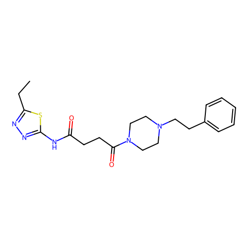 N-(5-ethyl-1,3,4-thiadiazol-2-yl)-4-oxo-4-(4-phenethylpiperazin-1-yl)butanamide structure