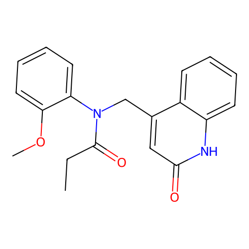 N-(2-methoxyphenyl)-N-[(2-oxo-1,2-dihydroquinolin-4-yl)methyl]propanamide structure