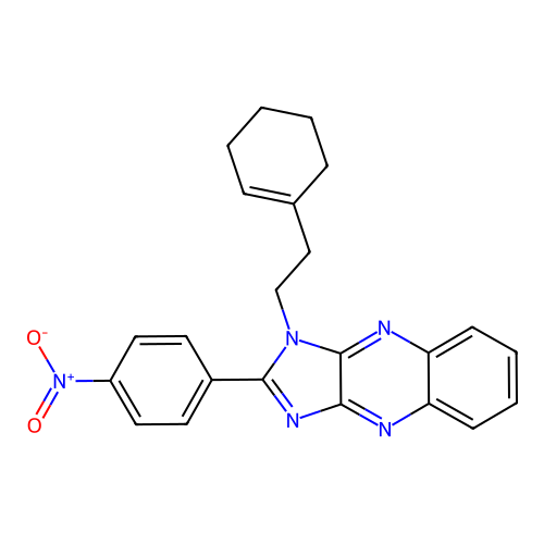 1-(2-(cyclohex-1-en-1-yl)ethyl)-2-(4-nitrophenyl)-1H-imidazo[4,5-b]quinoxaline structure