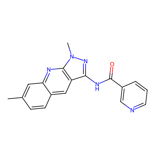 N-(1,7-dimethylpyrazolo[3,4-b]quinolin-3-yl)pyridine-3-carboxamide structure