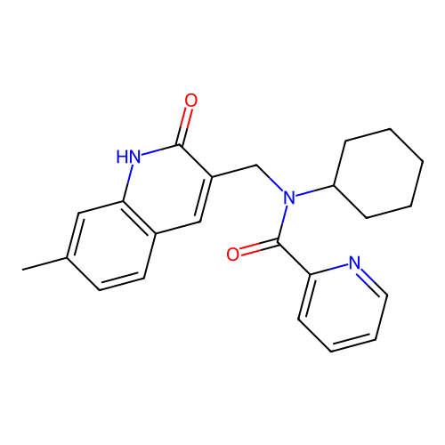 N-cyclohexyl-N-((2-hydroxy-7-methylquinolin-3-yl)methyl)picolinamide structure