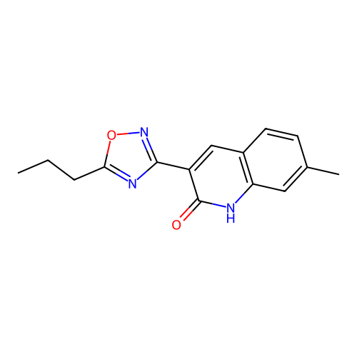7-Methyl-3-(5-propyl-1,2,4-oxadiazol-3-yl)quinolin-2-ol structure