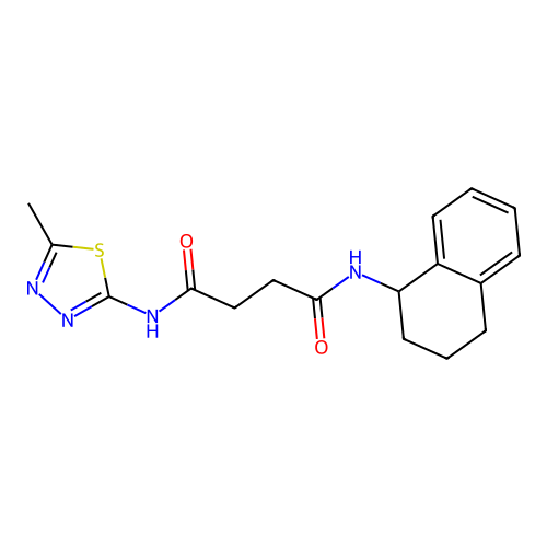 N'-(5-methyl-1,3,4-thiadiazol-2-yl)-N-(1,2,3,4-tetrahydronaphthalen-1-yl)butanediamide structure