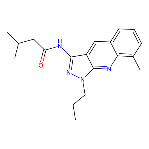 3-methyl-N-(8-methyl-1-propylpyrazolo[3,4-b]quinolin-3-yl)butanamide structure