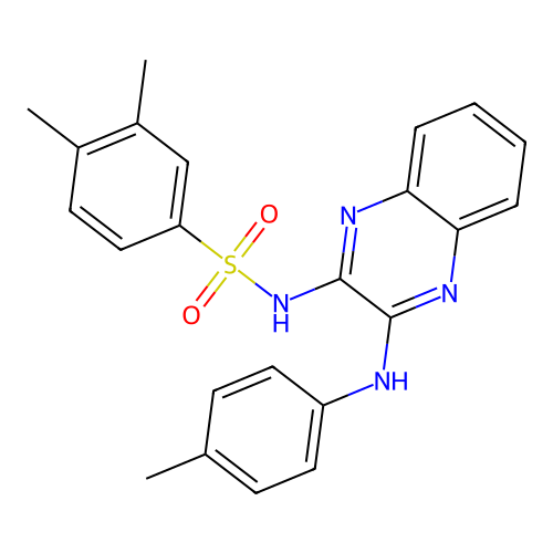 3,4-dimethyl-N-{3-[(4-methylphenyl)amino]quinoxalin-2-yl}benzenesulfonamide structure