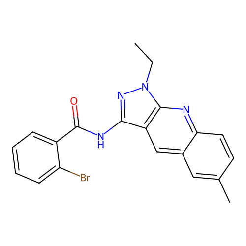 2-bromo-N-(1-ethyl-6-methylpyrazolo[3,4-b]quinolin-3-yl)benzamide structure