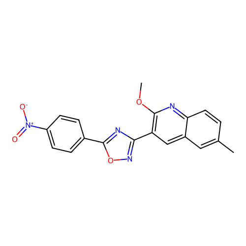 3-(2-Methoxy-6-methylquinolin-3-yl)-5-(4-nitrophenyl)-1,2,4-oxadiazole structure
