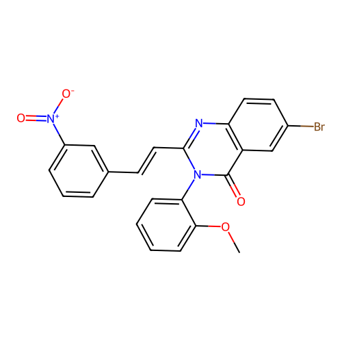 6-bromo-3-(2-methoxyphenyl)-2-[(E)-2-(3-nitrophenyl)ethenyl]quinazolin-4(3H)-one structure
