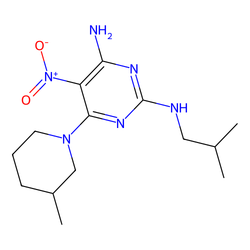 [4-Amino-6-(3-methylpiperidyl)-5-nitropyrimidin-2-yl](2-methylpropyl)amine structure