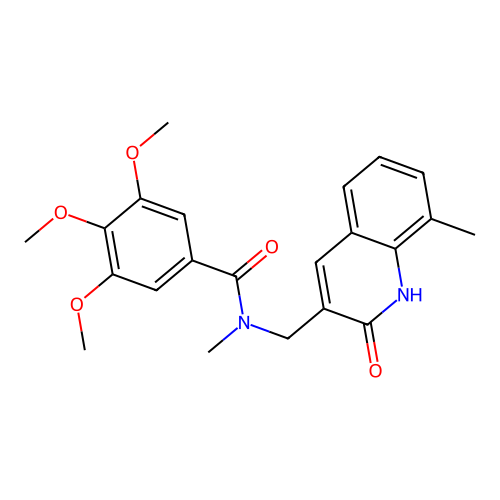 3,4,5-trimethoxy-N-methyl-N-[(8-methyl-2-oxo-1H-quinolin-3-yl)methyl]benzamide structure