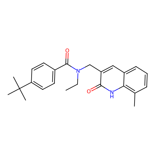 4-tert-butyl-N-ethyl-N-[(8-methyl-2-oxo-1H-quinolin-3-yl)methyl]benzamide structure