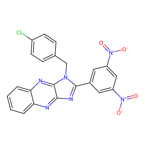 1-(4-chlorobenzyl)-2-(3,5-dinitrophenyl)-1H-imidazo[4,5-b]quinoxaline structure