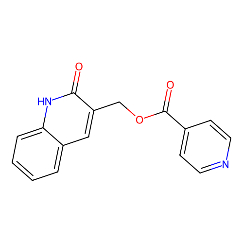 (2-oxo-1H-quinolin-3-yl)methyl pyridine-4-carboxylate structure