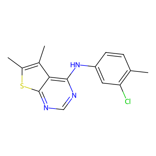 N-(3-chloro-4-methylphenyl)-5,6-dimethylthieno[2,3-d]pyrimidin-4-amine structure