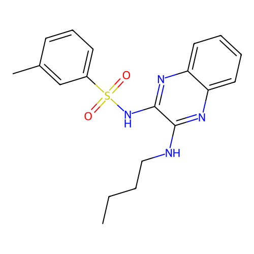 N-[3-(butylamino)quinoxalin-2-yl]-3-methylbenzenesulfonamide structure