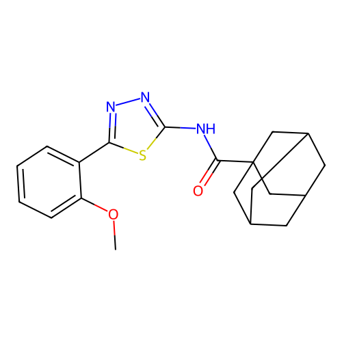 (3r,5r,7r)-N-(5-(2-methoxyphenyl)-1,3,4-thiadiazol-2-yl)adamantane-1-carboxamide structure