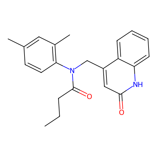 N-(2,4-dimethylphenyl)-N-[(2-oxo-1,2-dihydroquinolin-4-yl)methyl]butanamide structure