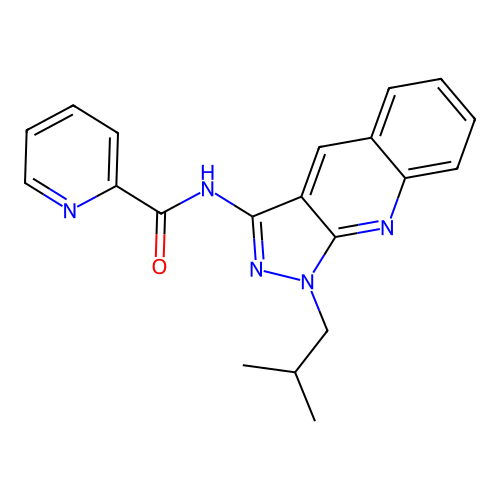N-[1-(2-methylpropyl)pyrazolo[3,4-b]quinolin-3-yl]pyridine-2-carboxamide structure