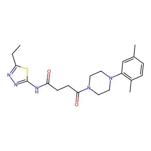 4-(4-(2,5-dimethylphenyl)piperazin-1-yl)-N-(5-ethyl-1,3,4-thiadiazol-2-yl)-4-oxobutanamide structure