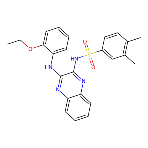 N-(3-((2-ethoxyphenyl)amino)quinoxalin-2-yl)-3,4-dimethylbenzenesulfonamide structure