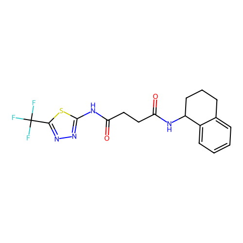 N-(1,2,3,4-tetrahydronaphthalen-1-yl)-N'-[5-(trifluoromethyl)-1,3,4-thiadiazol-2-yl]butanediamide structure