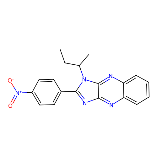 1-(butan-2-yl)-2-(4-nitrophenyl)-1H-imidazo[4,5-b]quinoxaline structure